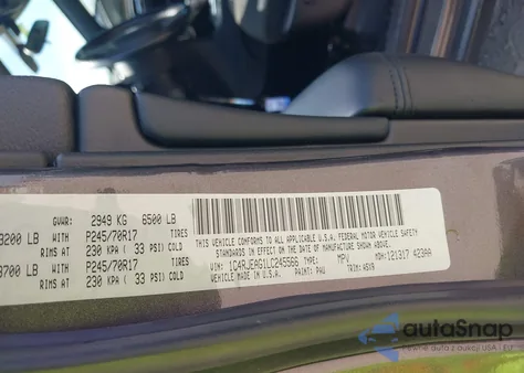 2020 Jeep Grand Cherokee Laredo E 4X2 z USA, uszkodzony, nr VIN 1C4RJEAG1LC245566